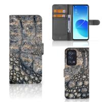 OPPO Reno 6 Pro Plus 5G | Telefoonhoesje | Met pasjeshouder | Krokodillenprint