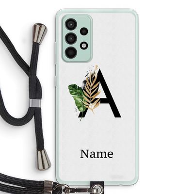 Charcoal Flora: Samsung Galaxy A52s 5G Transparant Hoesje met koord
