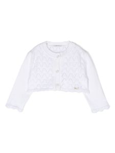 Le Bebé Enfant cardigan à détails de perforations - Blanc