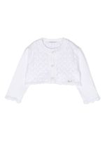 Le Bebé Enfant cardigan à détails de perforations - Blanc