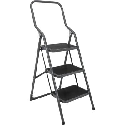 Metaltex huishoudtrap kappa 3 46x62x136 cm rvs/grijs/zwart
