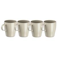 Plasticforte Bekers - 4x stuks - kunststof - beige - 300 ml - onbreekbare mokken - camping - kind