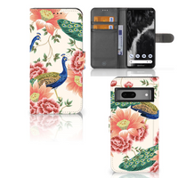 Telefoonhoesje met Pasjes voor Google Pixel 7 Pink Peacock - thumbnail