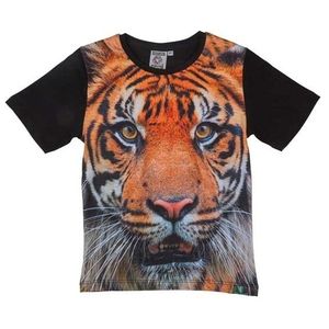 Zwart t-shirt met tijger voor kinderen 128 (8-9 jaar)  -