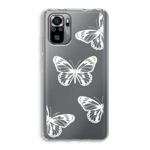 White butterfly: Xiaomi Redmi Note 10S Transparant Hoesje