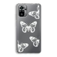White butterfly: Xiaomi Redmi Note 10S Transparant Hoesje