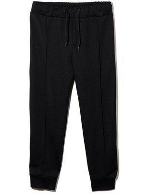 Fendi Kids pantalon de jogging à bande logo - Noir