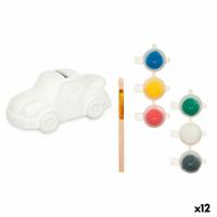 Spaarpot die je kunt verven Wit 14,5 x 7,2 x 9,4 cm Auto (12 Stuks)