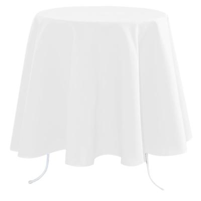 Stof Textiles Tafelkleed rond - D180 cm - wit - Eettafel tafellakens - polyester