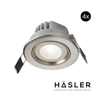 Inbouwspot Häsler Tarragona Incl. Fase Aansnijding Dimbaar 8 cm 4 Watt Helder Wit RVS Set 4x