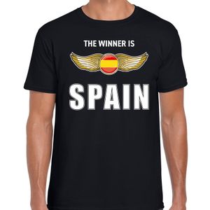 The winner is Spain / Spanje t-shirt zwart voor heren