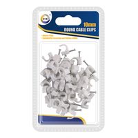 50x Witte kabelclips/kabelklemmen met spijker 10 mm