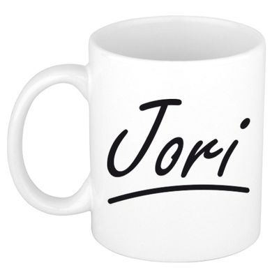 Naam cadeau mok / beker Jori met sierlijke letters 300 ml