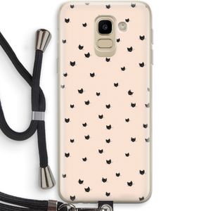 Kleine kattenkopjes: Samsung Galaxy J6 (2018) Transparant Hoesje met koord