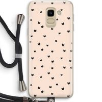 Kleine kattenkopjes: Samsung Galaxy J6 (2018) Transparant Hoesje met koord