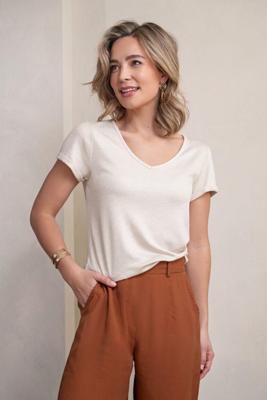 Elvira Casuals Top Sofie E2 25-014 T-shirt Korte Mouw 434 Gold