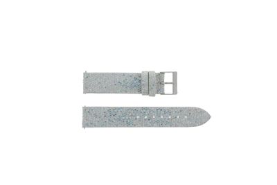 Guess horlogeband W0296L1-ZI Leder Zilver 18mm