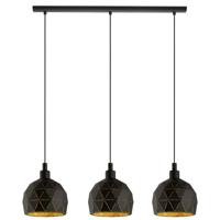 Eglo Eetkamer hanglampRoccaforte 3-lichts zwart met goud - 97846