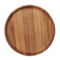 Kaarsenbord/kaarsenplateau bruin hout rond D22 cm - thumbnail