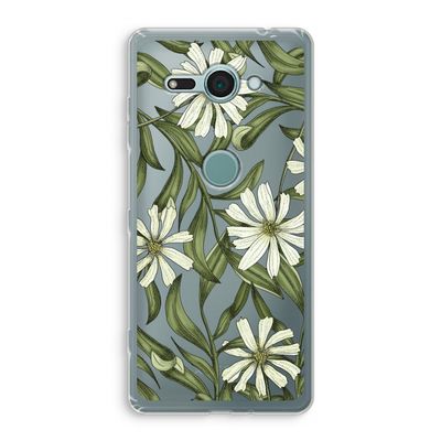 Wit bloemenpatroon: Sony Xperia XZ2 Compact Transparant Hoesje