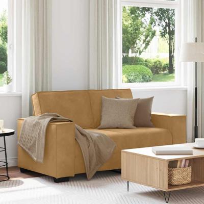 Tweezitsbank 120 cm fluweel bruin