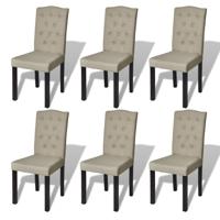 Eetkamerstoelen 6 st stof camel