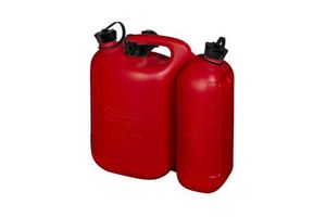 Hunersdorff Dubbele jerrycan voor brandstof | inhoud 5,5 + 3 l | rood HDPe | L316xB145xH312mm | 1 stuk - 825000 825000