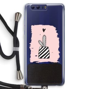 Zwart-wit cactus: Honor 9 Transparant Hoesje met koord