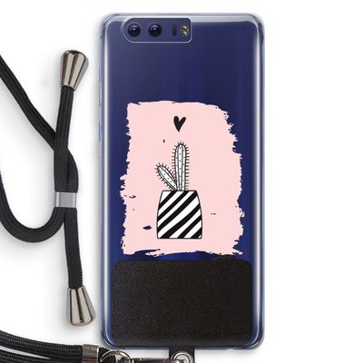 Zwart-wit cactus: Honor 9 Transparant Hoesje met koord