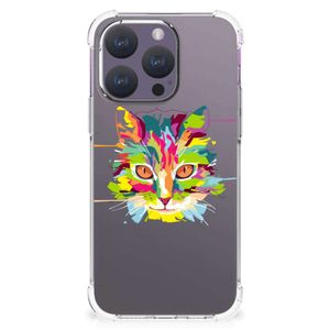 iPhone 15 Pro Stevig Bumper Hoesje Cat Color