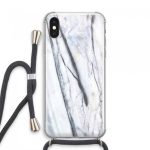 Gestreepte marmer: iPhone XS Max Transparant Hoesje met koord