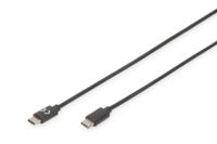 Digitus USB-kabel USB 2.0 USB-C stekker, USB-C stekker 1.00 m Zwart Afgeschermd AK-880908-010-S - thumbnail