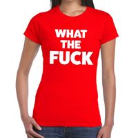 What the Fuck tekst t-shirt rood dames