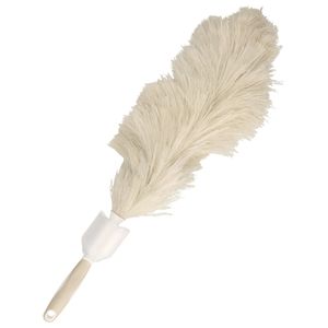 Plumeau/duster - synthetisch - beige - 55 cm - stoffer/ragebol