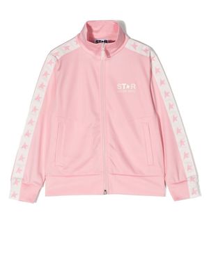 Golden Goose Kids veste zippée à logo imprimé - Rose