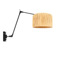 Steinhauer WandlampPrestige Chic zwart met strokleurige kap - 3795ZW