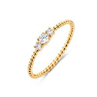 Ring Bolletjes rijzetting geelgoud-zirconia 3 mm
