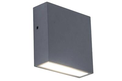 Kleine donkergrijze LED gevelverlichting helder wit 4000k Lutec Gemini XF