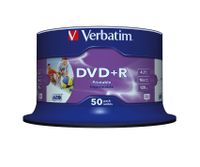 Verbatim DVD+R Wide Inkjet Printable No ID Brand 4,7 GB 50 stuk(s)