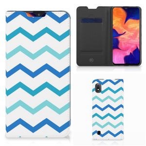 Samsung Galaxy A10 Hoesje met Magneet Zigzag Blauw