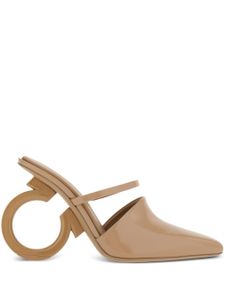 Ferragamo mules Elina en cuir 75 mm - Tons neutres