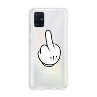 Middle finger black: Galaxy A51 4G Transparant Hoesje