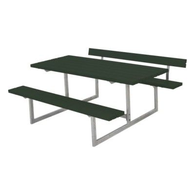 Picknicktafel Hout en Staal Basic Groen 1 Rugleuning