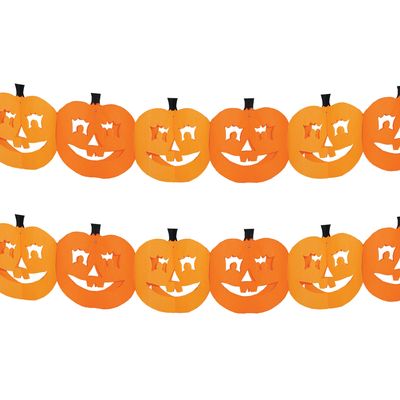 3x stuks halloween feestslinger pompoenen 3 meter van papier