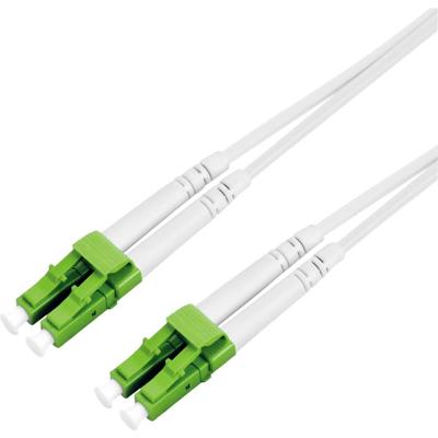 ROLINE glasvezelkabel duplex, 9/125µm OS2, LC/LC, APC, staal versterkt, LSOH , wit, 1 m