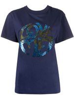 Alberta Ferretti t-shirt Love à sequins - Bleu