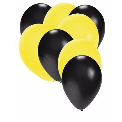 Shoppartners party ballonnen - zwart en geel - 30x stuks - feestartikelen - versiering Shoppartners party ballonnen - zwart en geel - 30x stuks - feestartikelen - versiering