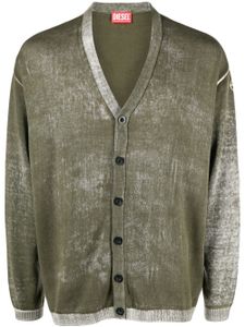 Diesel cardigan en coton à col v - Vert