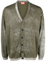 Diesel cardigan en coton à col v - Vert