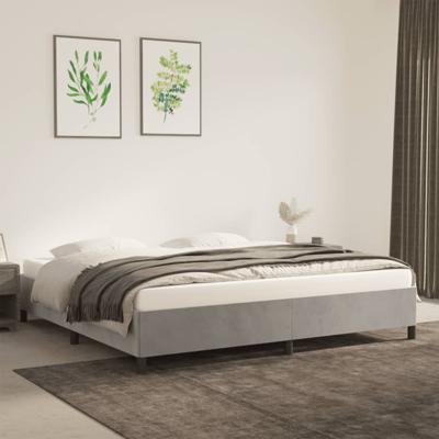 Bedframe zonder matras 200x200 cm fluweel lichtgrijs
